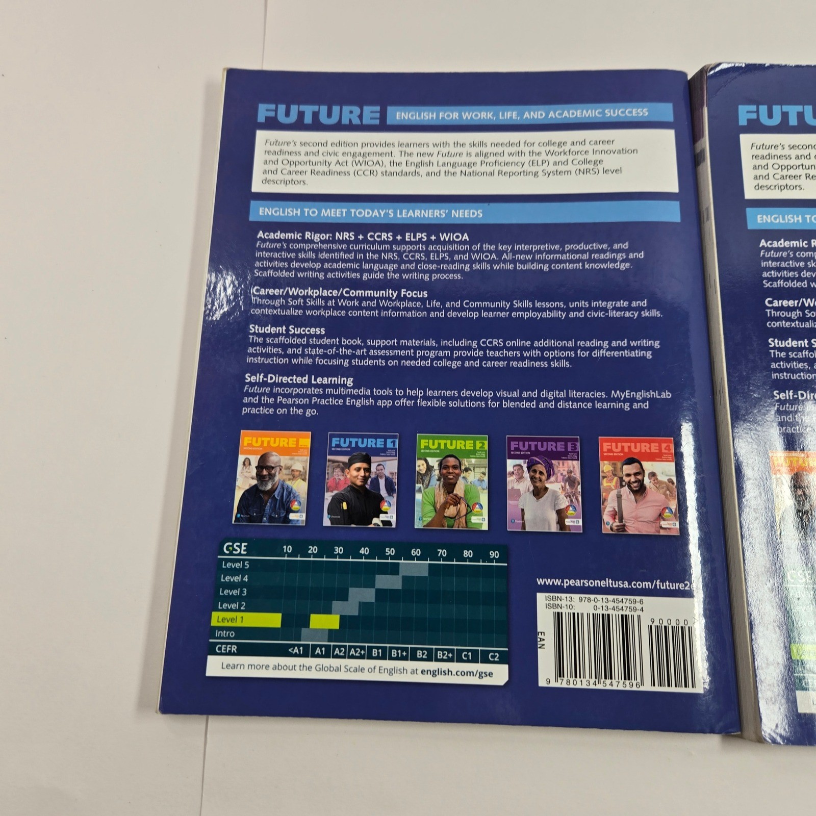 Pearson Future 1 Second Edition Student Book and Workbook ESL ELL 2 Book Set