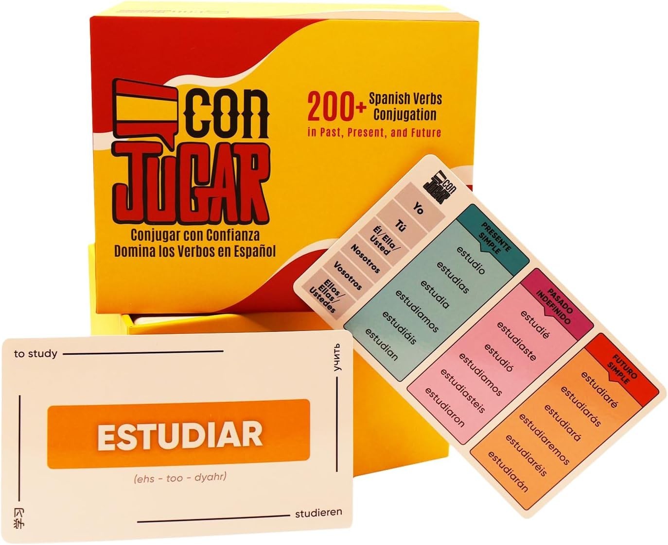 Spanish Verb Flashcards 200+ with Conjugation Practice and Digital Workbook
