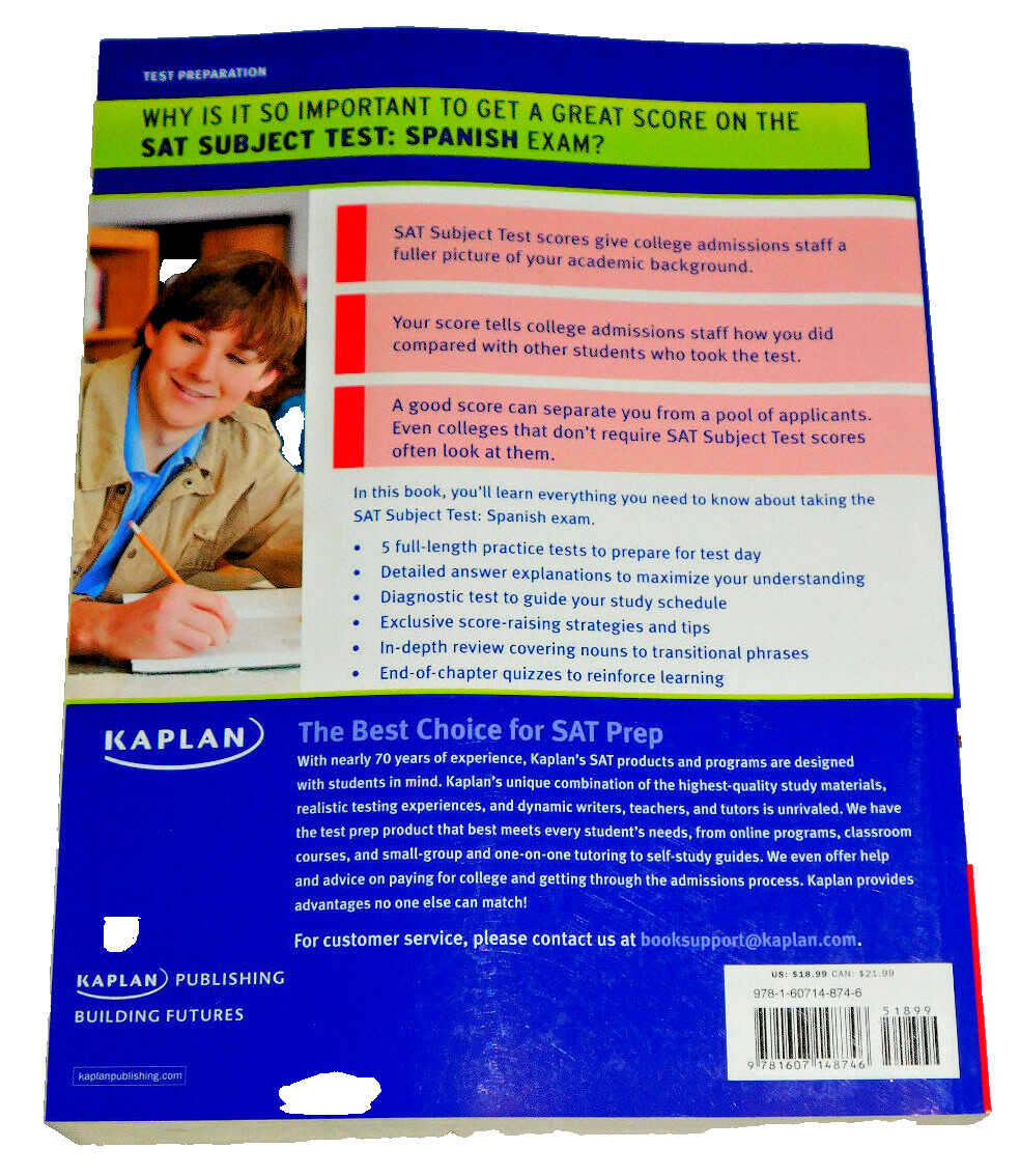 Kaplan Spanish SAT Subject Test 2011 2012 High School College Prep Springer
