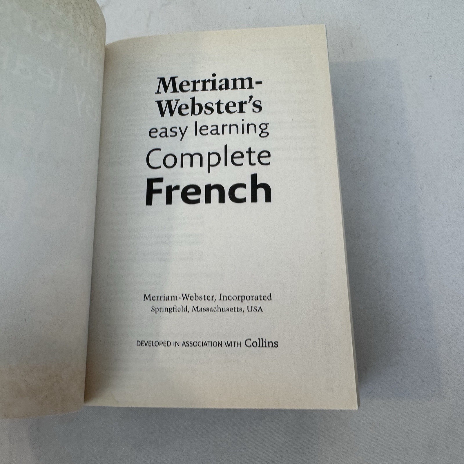 Merriam-Webster Easy Learning Complete French 2011 Collins Grammar Verbs Vocab