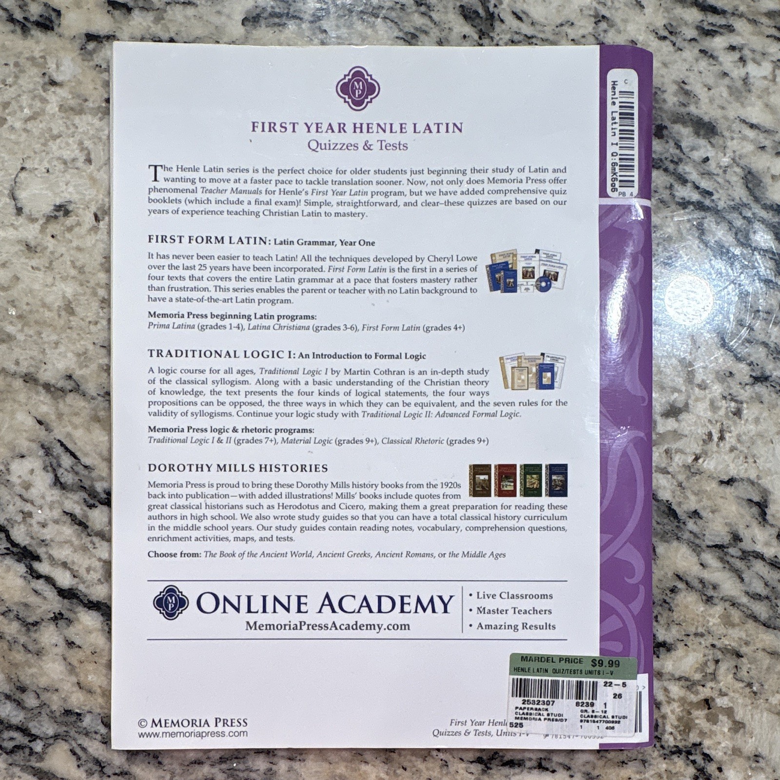 Memoria Press Henle Latin First Year Units I-V Teacher Manual + Quizzes + Tests