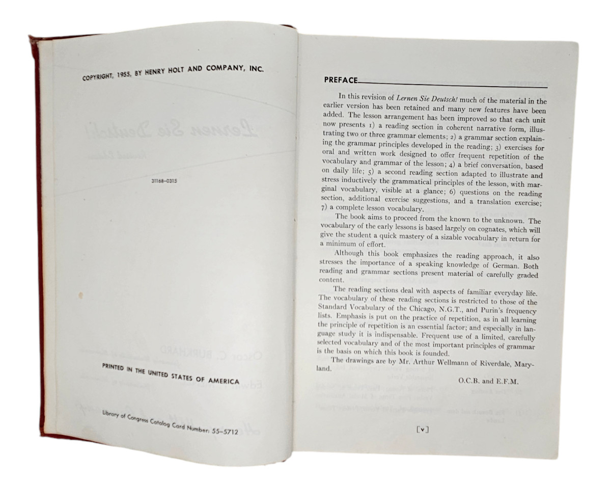Lernen Sie Deutsch By Oscar Burkhard Revised Edition Henry Halt and Company