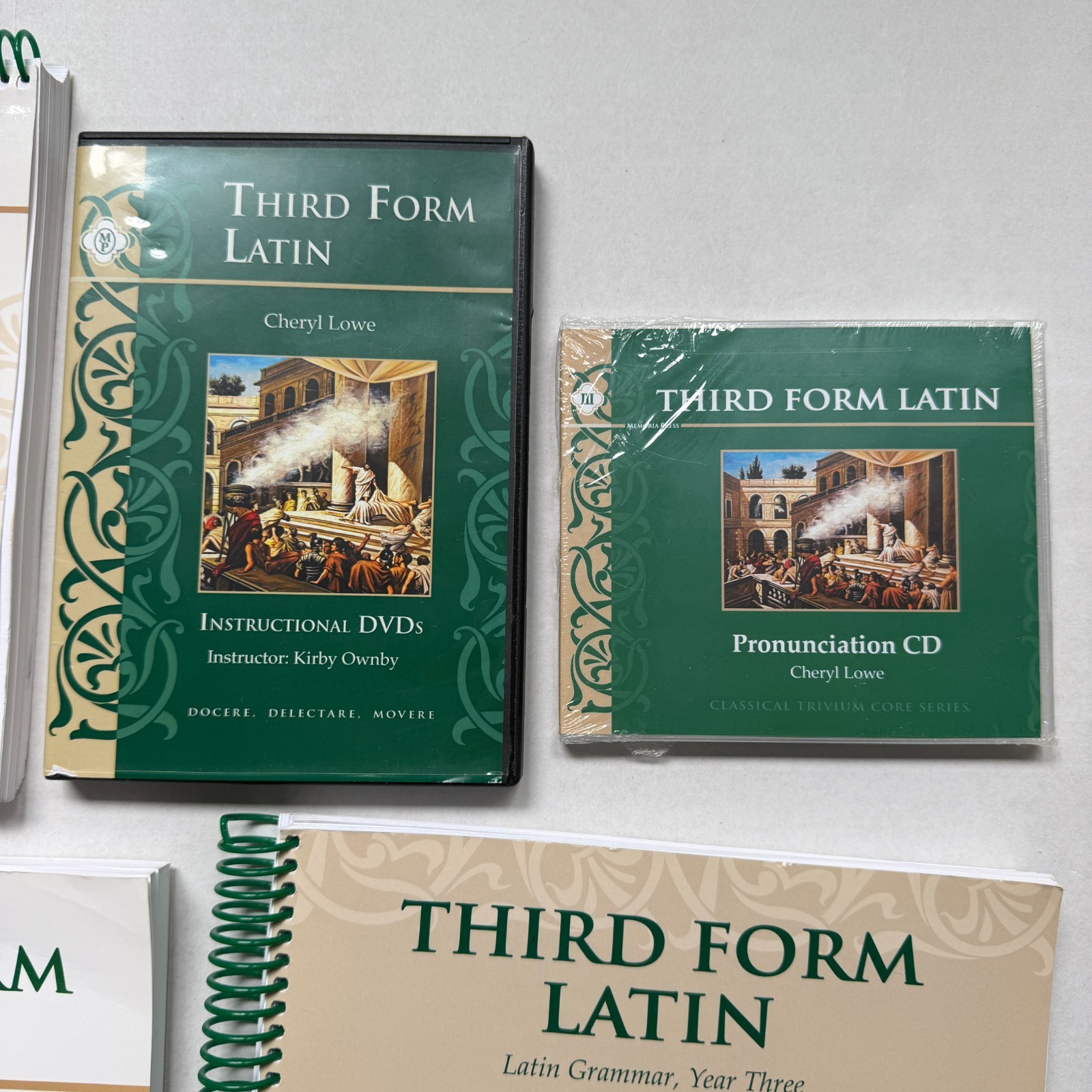 Memoria Press Third Form Latin Set 1st Edition Homeschool 8 Piece Book DVD CD