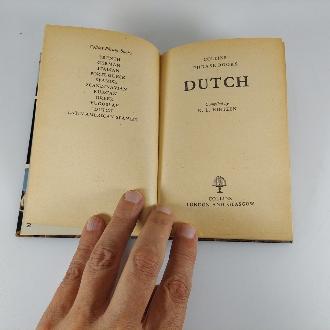 Vintage 1973 Collins Dutch Phrase Book Hardcover