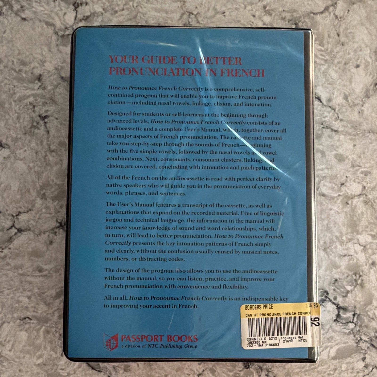 Passport Books How to Pronounce French Correctly Cassette+Manual Box Set 1992