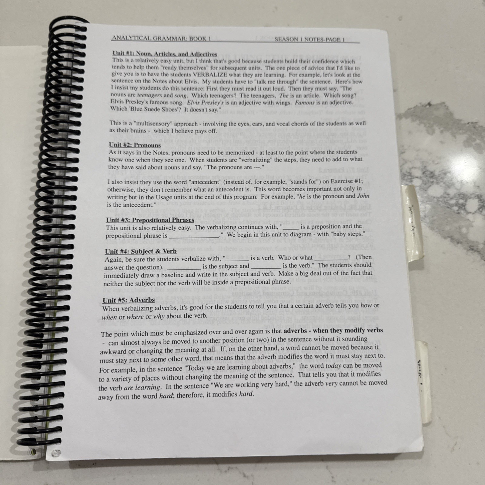 Analytical Grammar TEACHER BOOK Systematic Approach by Robin Finley Language