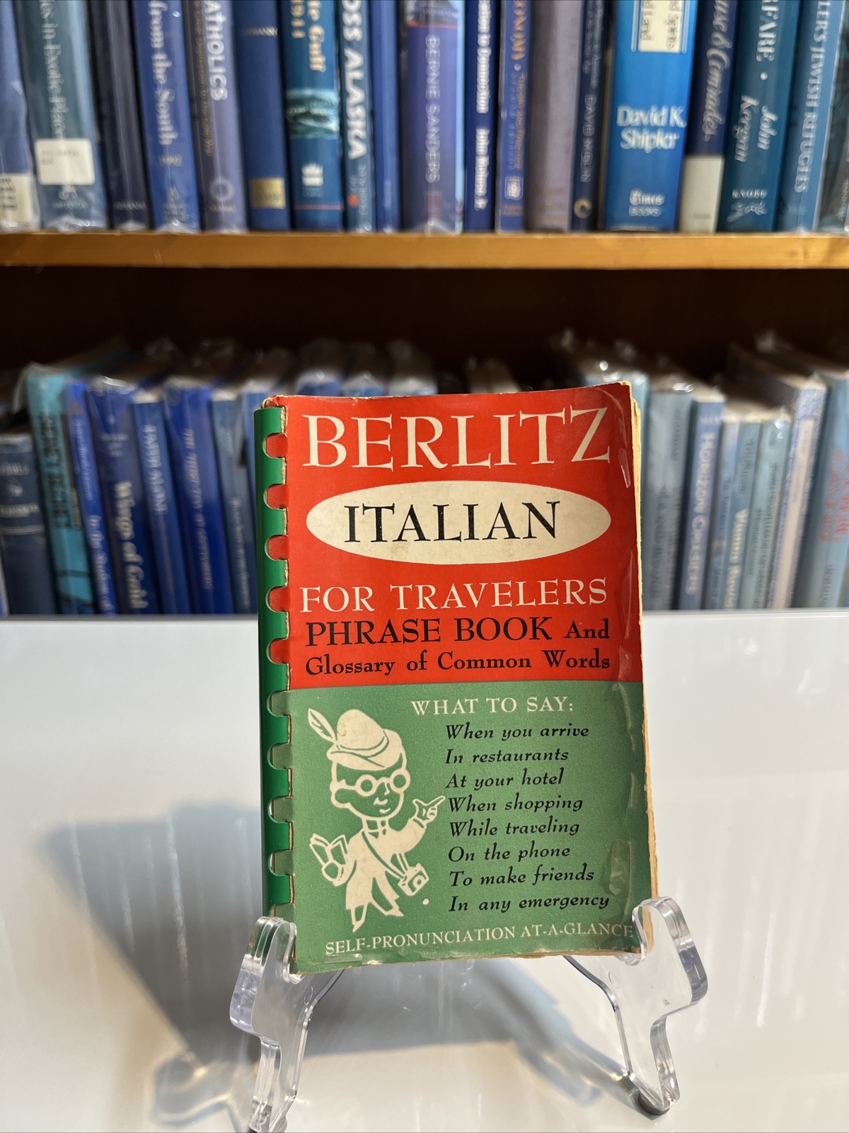 Vintage 1954 Berlitz ITALIAN For Travelers Language Book Spiral Phrases Words