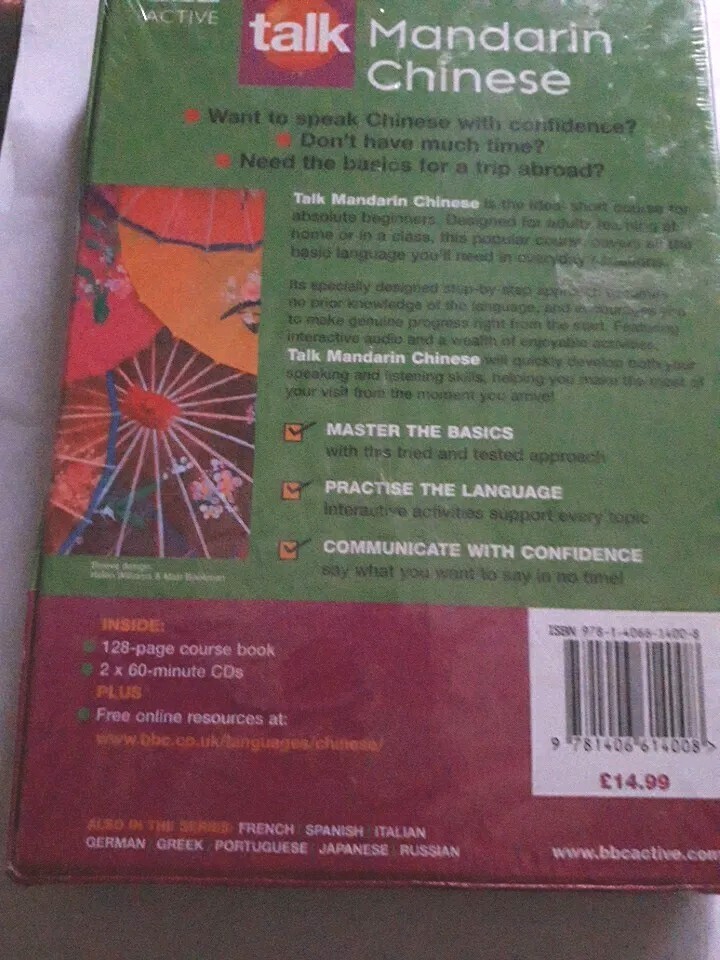 TALK MANDARIN CHINESE 2 CD AUDIO BOOK LANGUAGE COURSE NEW SEALED +128 PAGE BOOK
