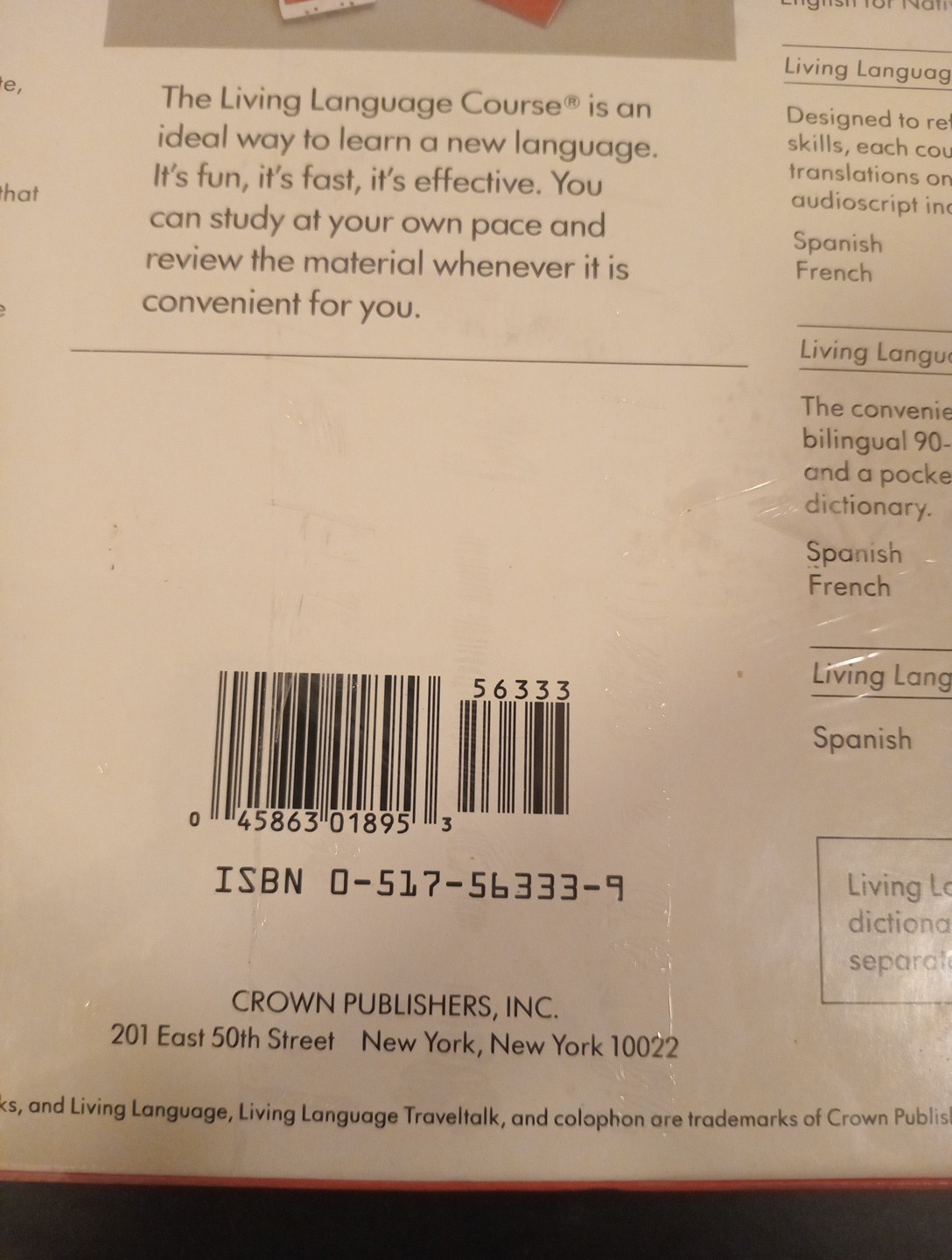 VTG Children’s Living Spanish Cassette Edition (1986) New, Picture Dictionary
