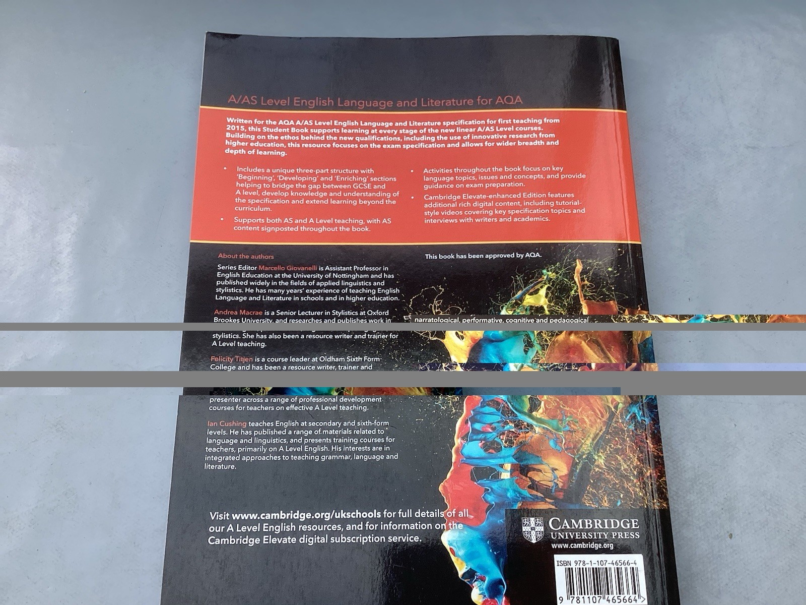 ENGLISH LANGUAGE AND LITERATURE A/AS LEVEL FOR AQA STUDENT BOOK Cambridge