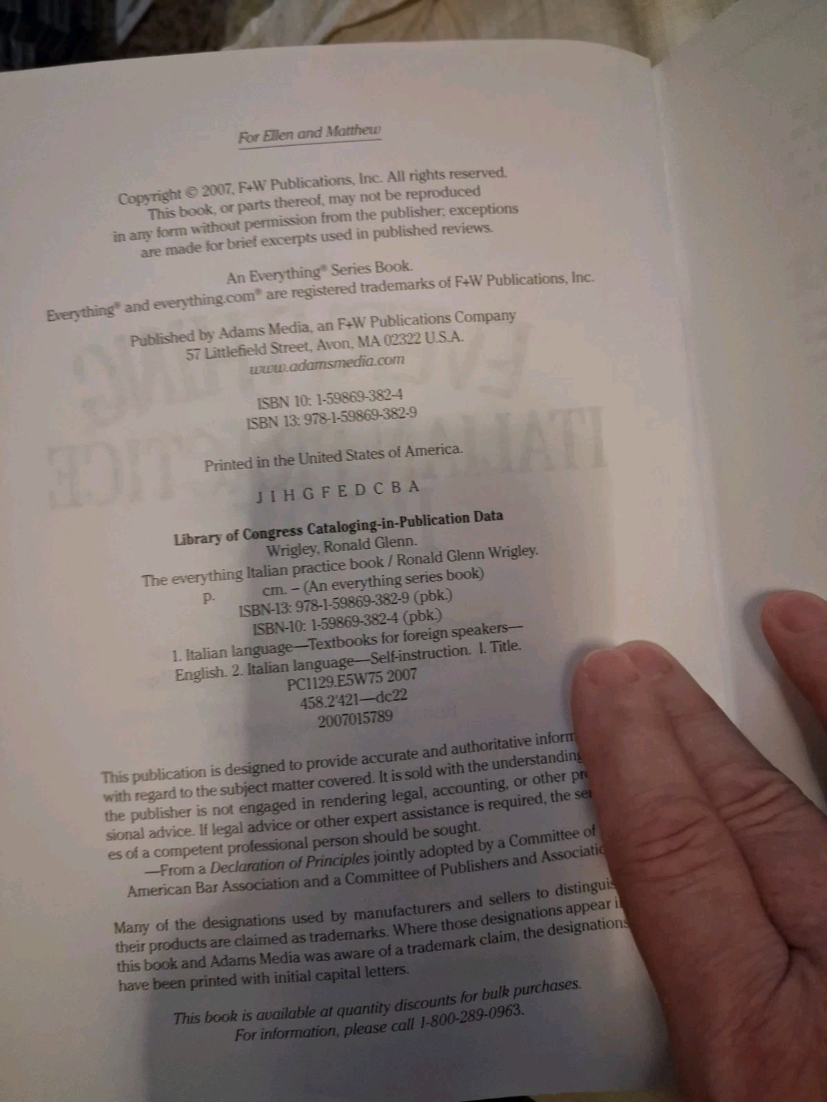 The Everything Italian Practice Book : NO CD: Practical techniques – EX.