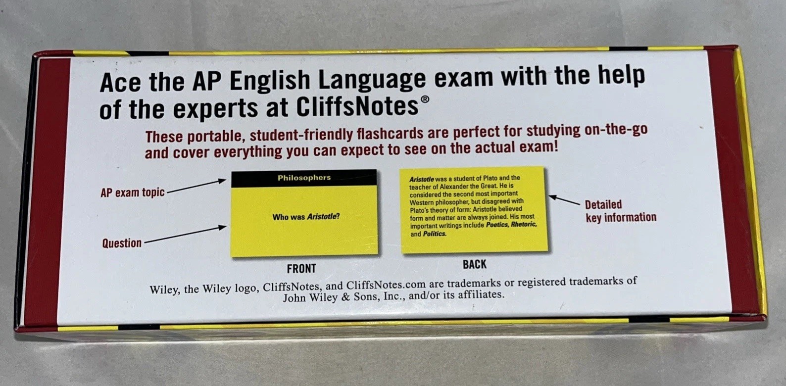 AP ENGLISH LANGUAGE FLASHCARDS (CLIFFSNOTES By Richard P Wasowski VG
