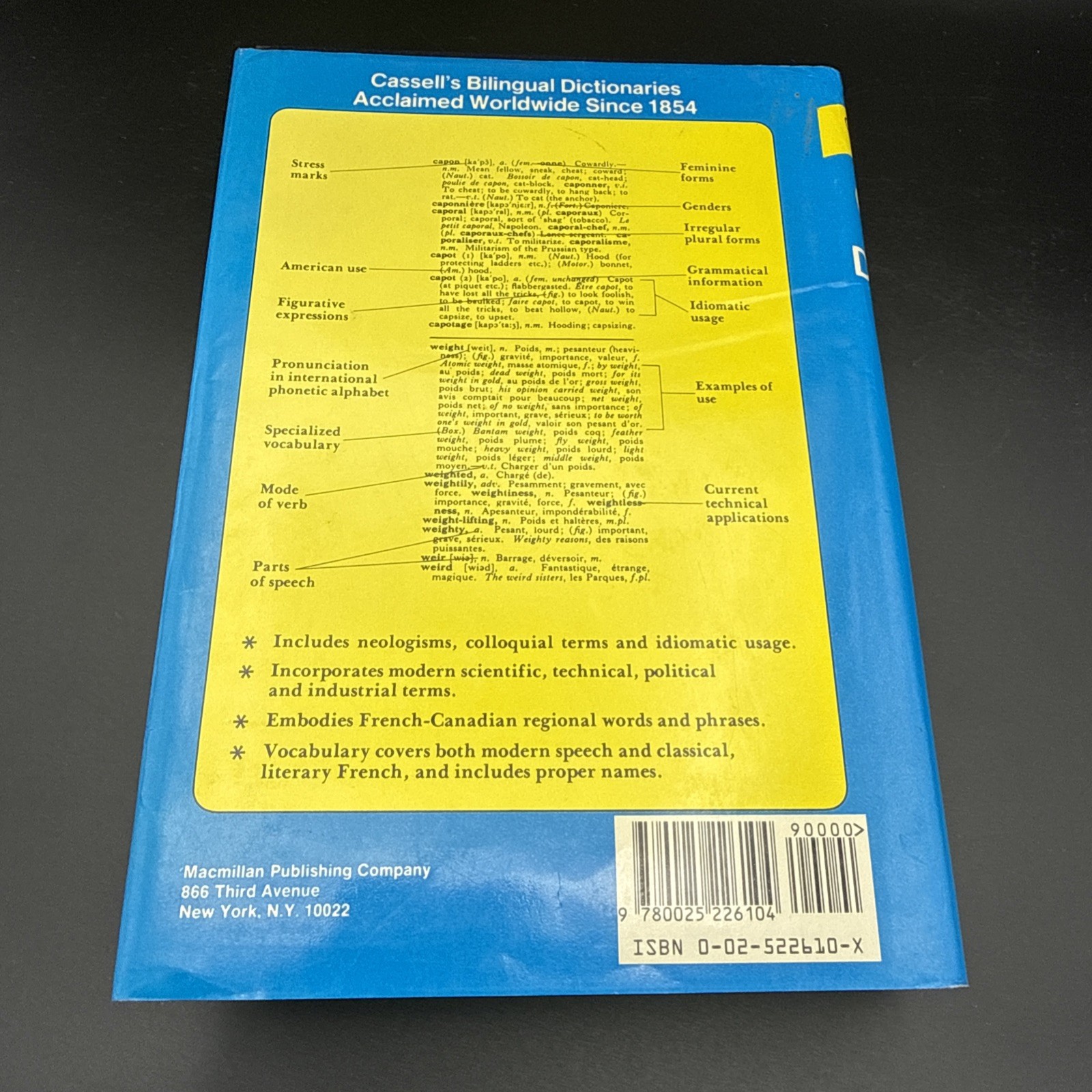 Cassells French Dictionary: French-English English-French – ACCEPTABLE
