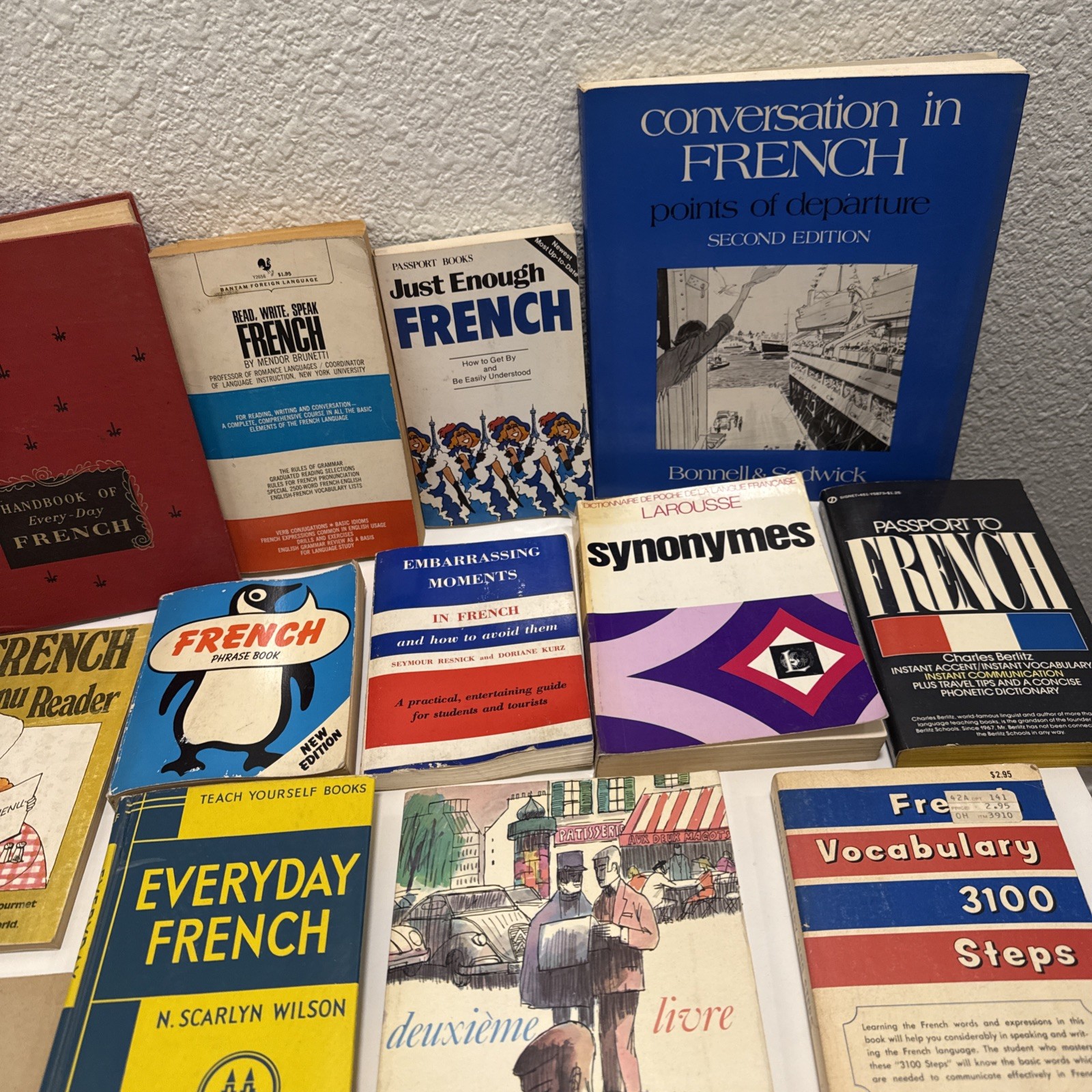 French Lot Of 15 Language Books Learn Study Grammar Vocabulary Phrasebook VNTG