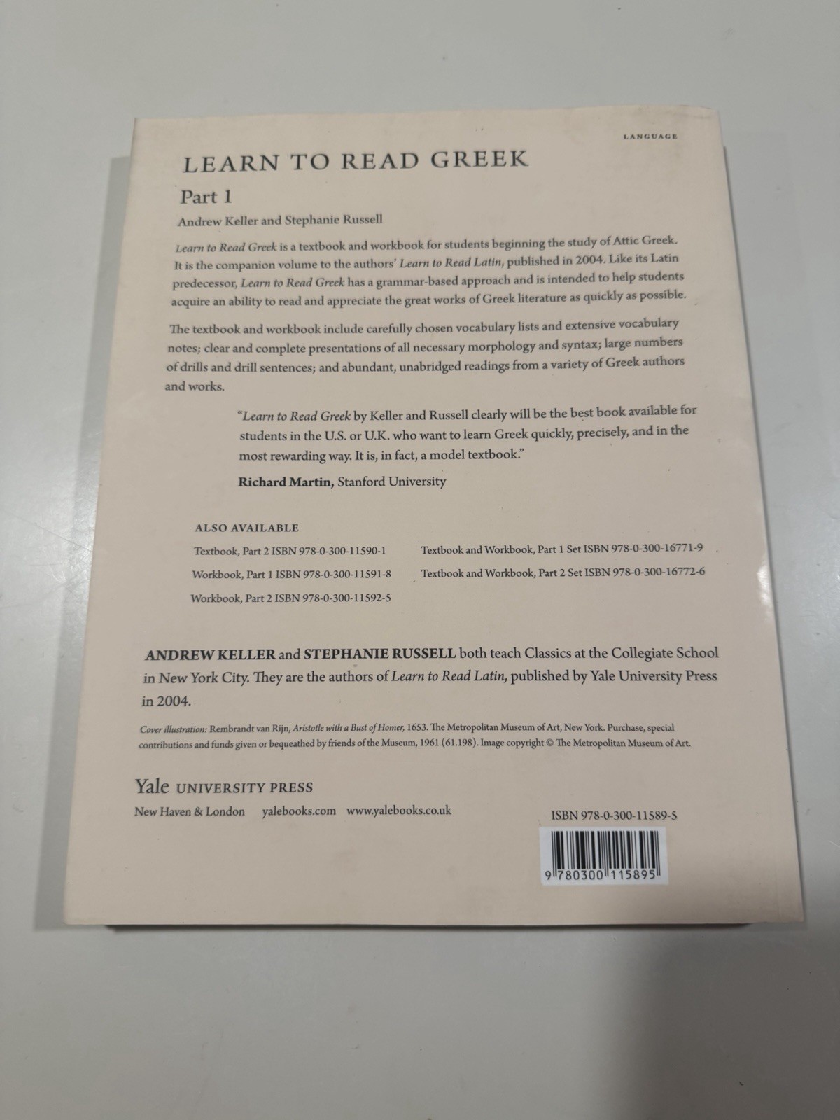 Learn to Read Greek Part 1 Textbook & Workbook Set Keller Russell Yale Like New