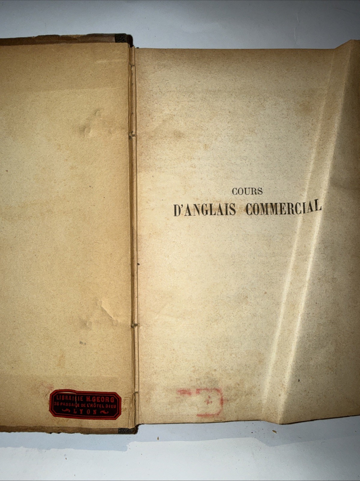 Cours D’Anlais Commercial By P. Carroue Published In Paris HC 1904