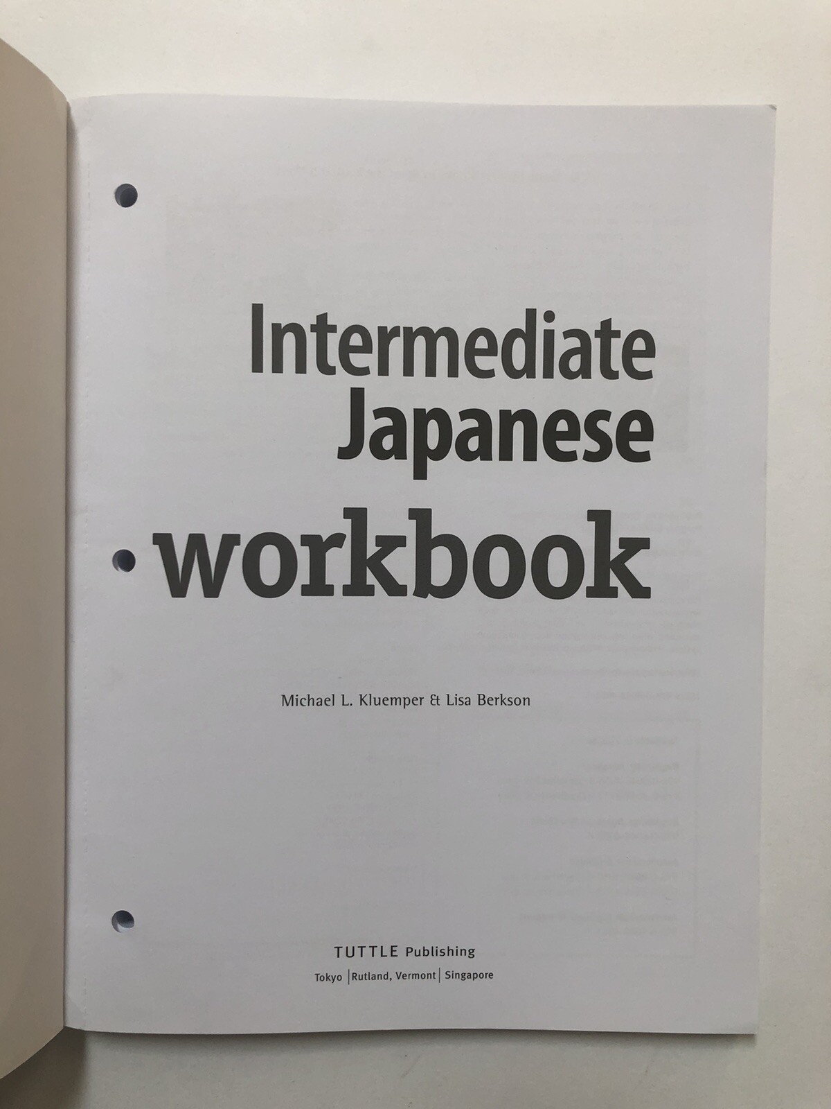 Intermediate Japanese Workbook by Kluemper & Berkson (2011, Paperback)