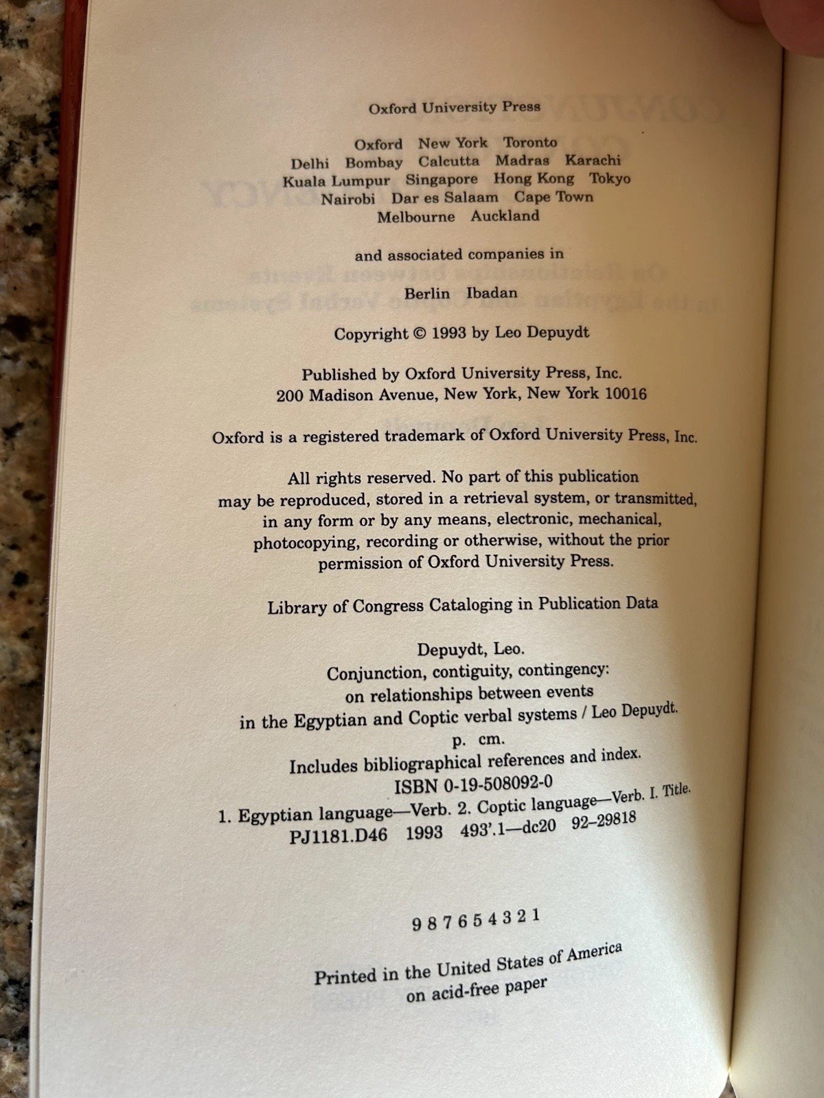 Conjunction, Contiguity, Contingency Leo Depuydt Oxford Press Brand New