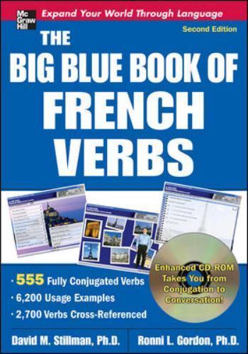 The Big Blue Book of French Verbs with CD-ROM, Second Edition – Paperback – GOOD