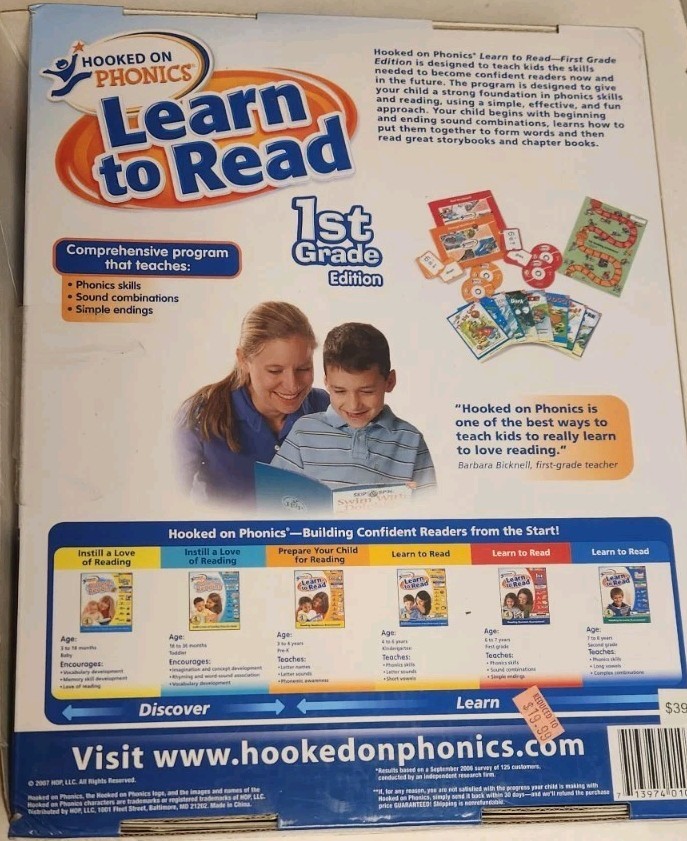 HOOKED ON PHONICS LEARN TO READ FIRST GRADE EDITION COMPREHENSIVE PROGRAM 6-7