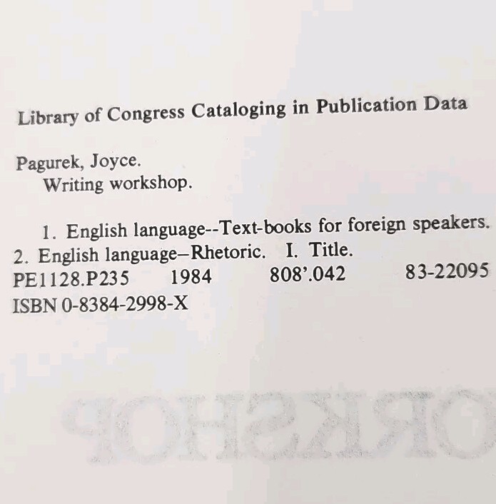 Writing Workshop Paragraph and Sentence Practice by Joyce Pagurek Book Paperback