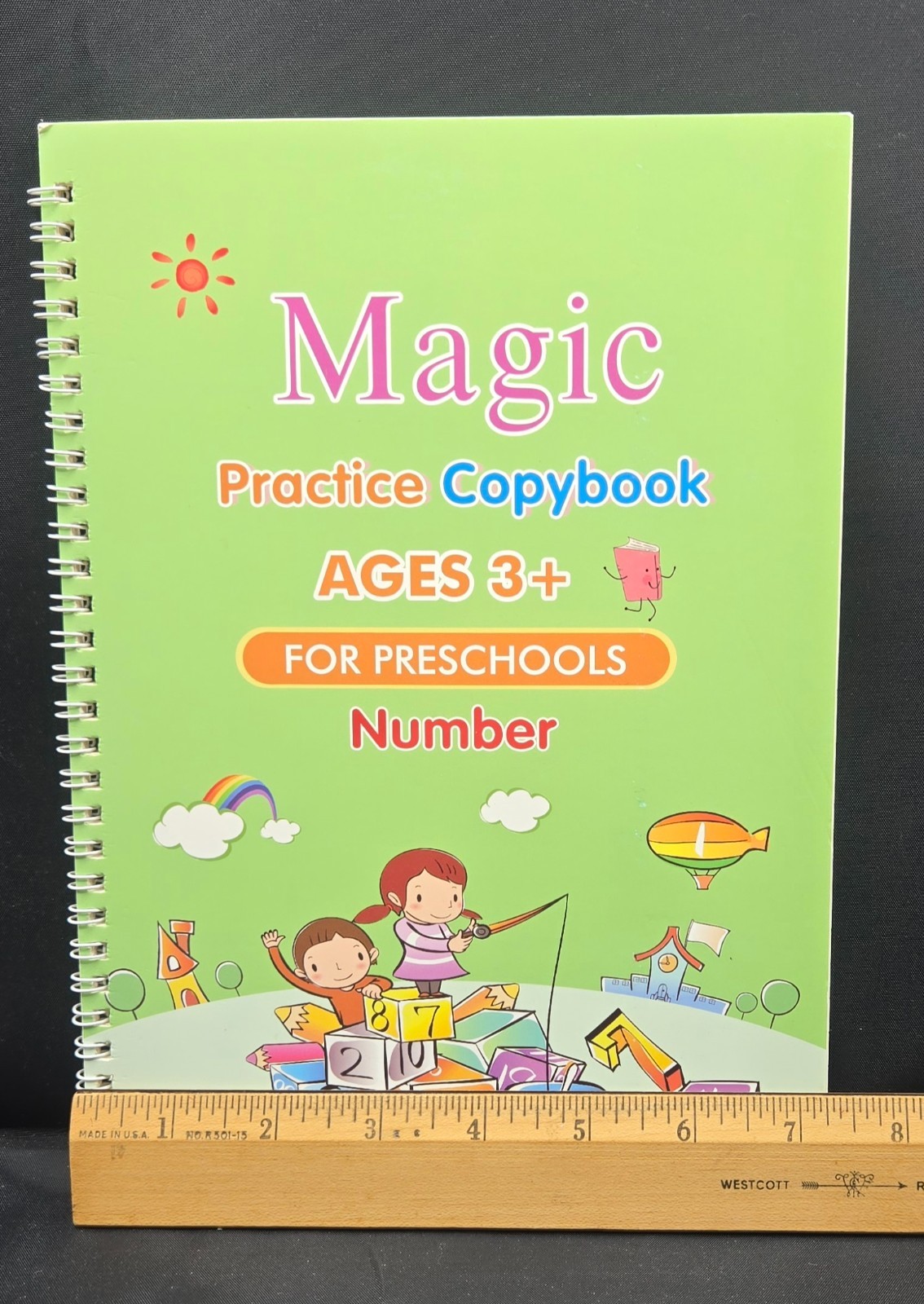 4pc Magic Grooved Practice Copybook, Reusable Grooved Writing Books, Handwriting