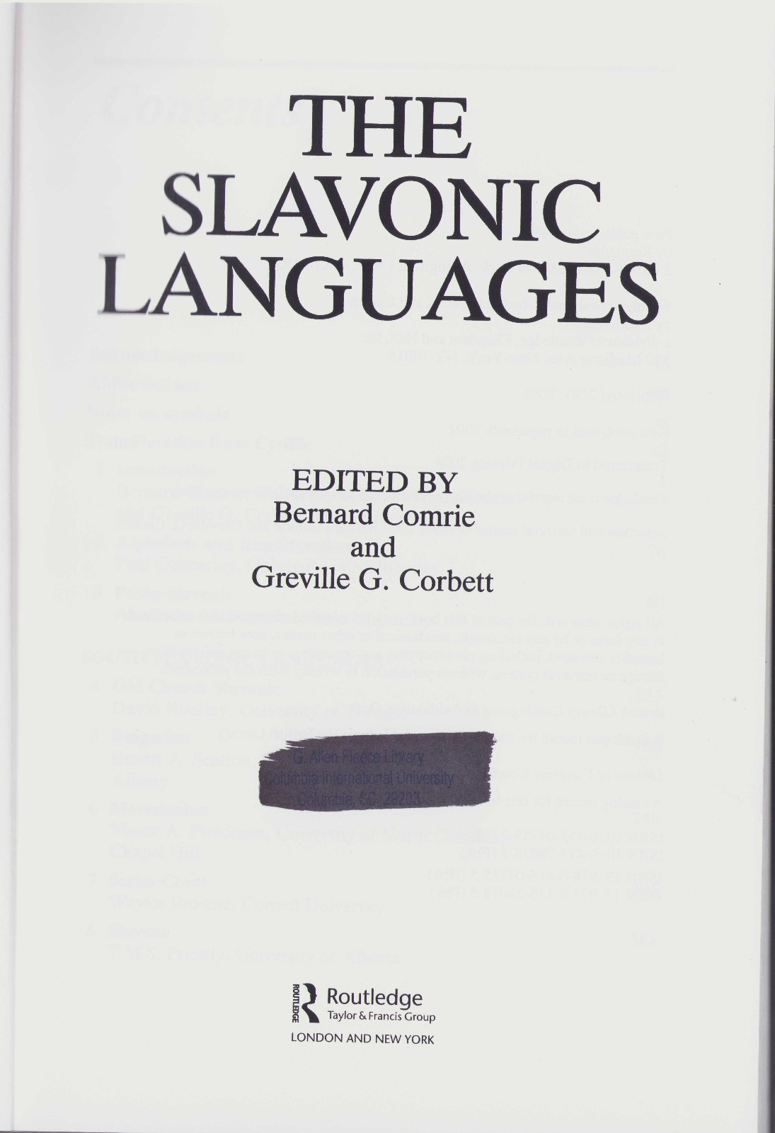 Routledge Language Family Ser.: The Slavonic Languages