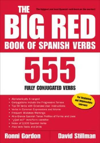 The Big Red Book of Spanish Verbs: 555 Fully Conjugated Verbs – Paperback – GOOD