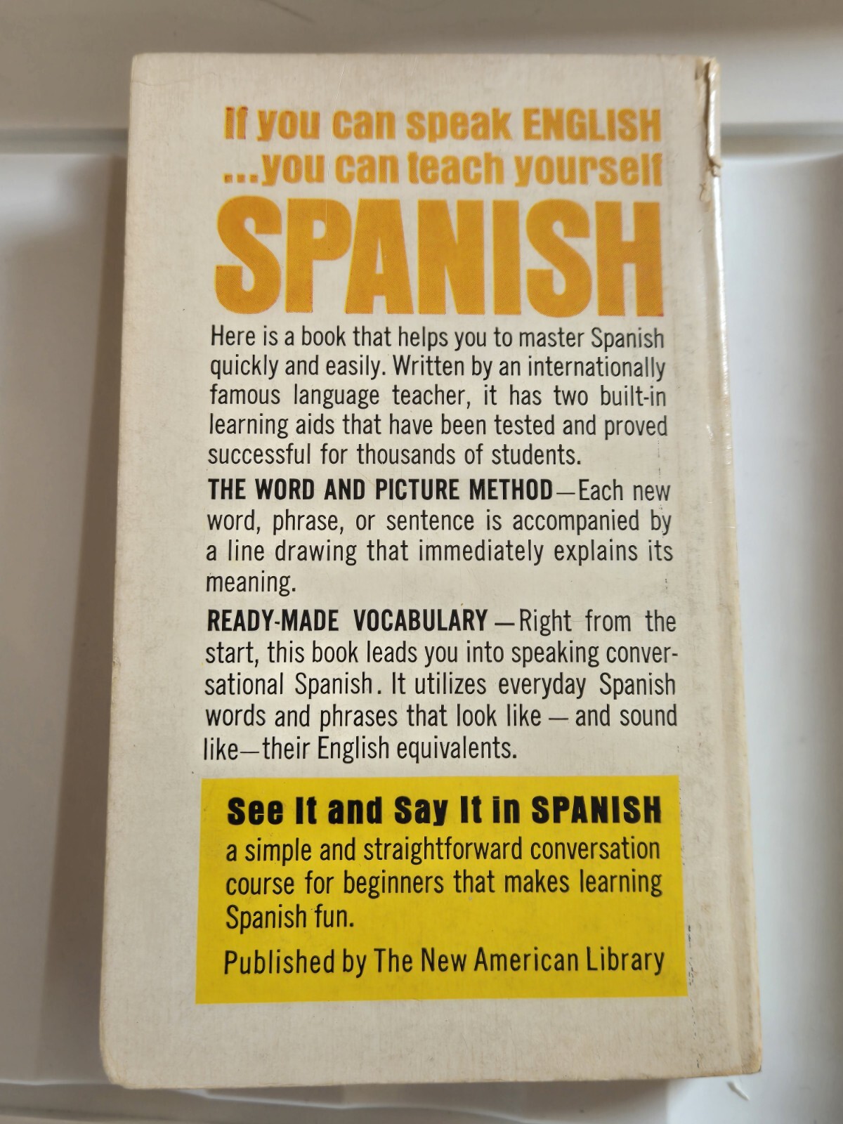 See It and Say It in Spanish, by M Madrigal Teach Yourself Spanish PB 1961