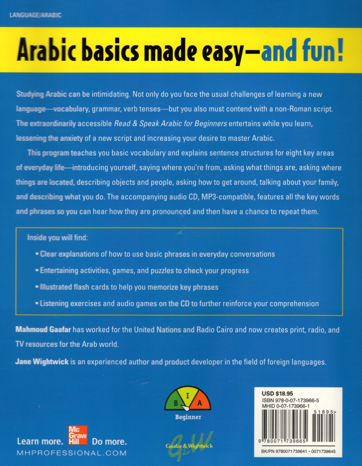 Read and Speak Arabic for Beginners with CD by Wightwick, Gaafar (BRAND NEW)