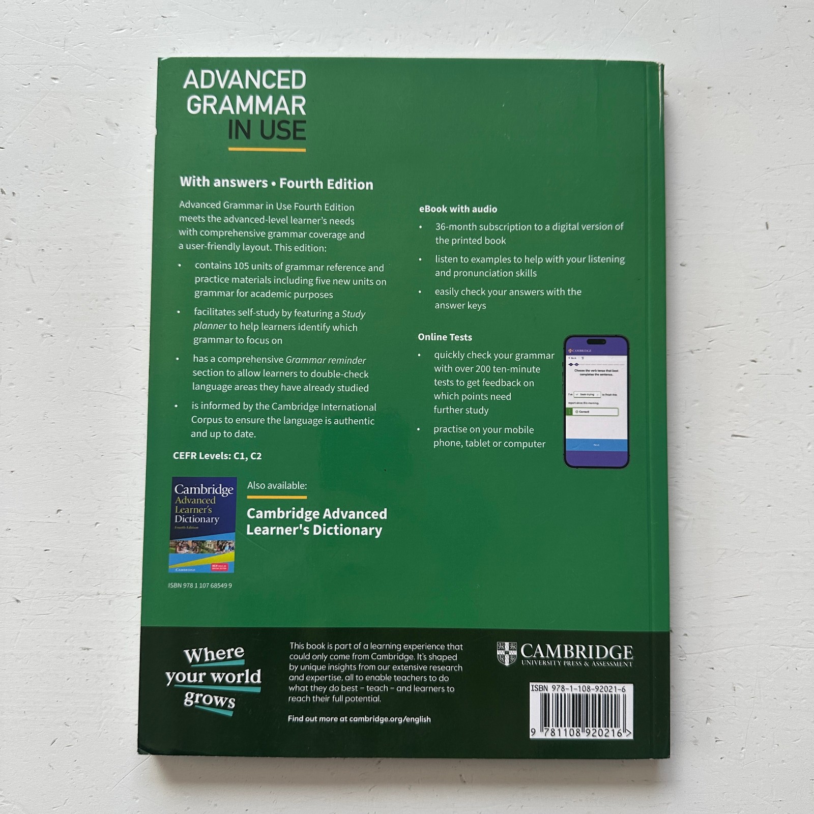 Cambridge Advanced Grammar in Use Fourth Edition by Martin Hewings Code Unused
