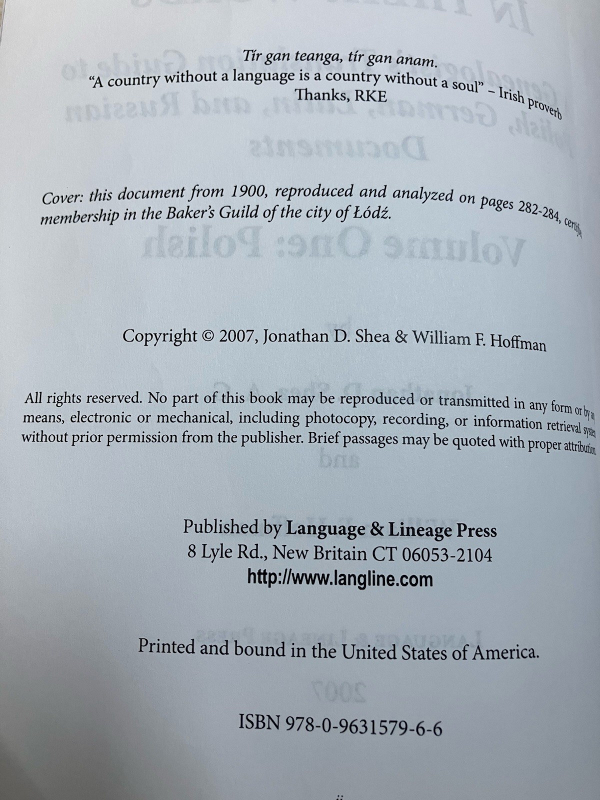 In Their Words: A Genealogist’s Translation Guide, Vol. 1: Polish