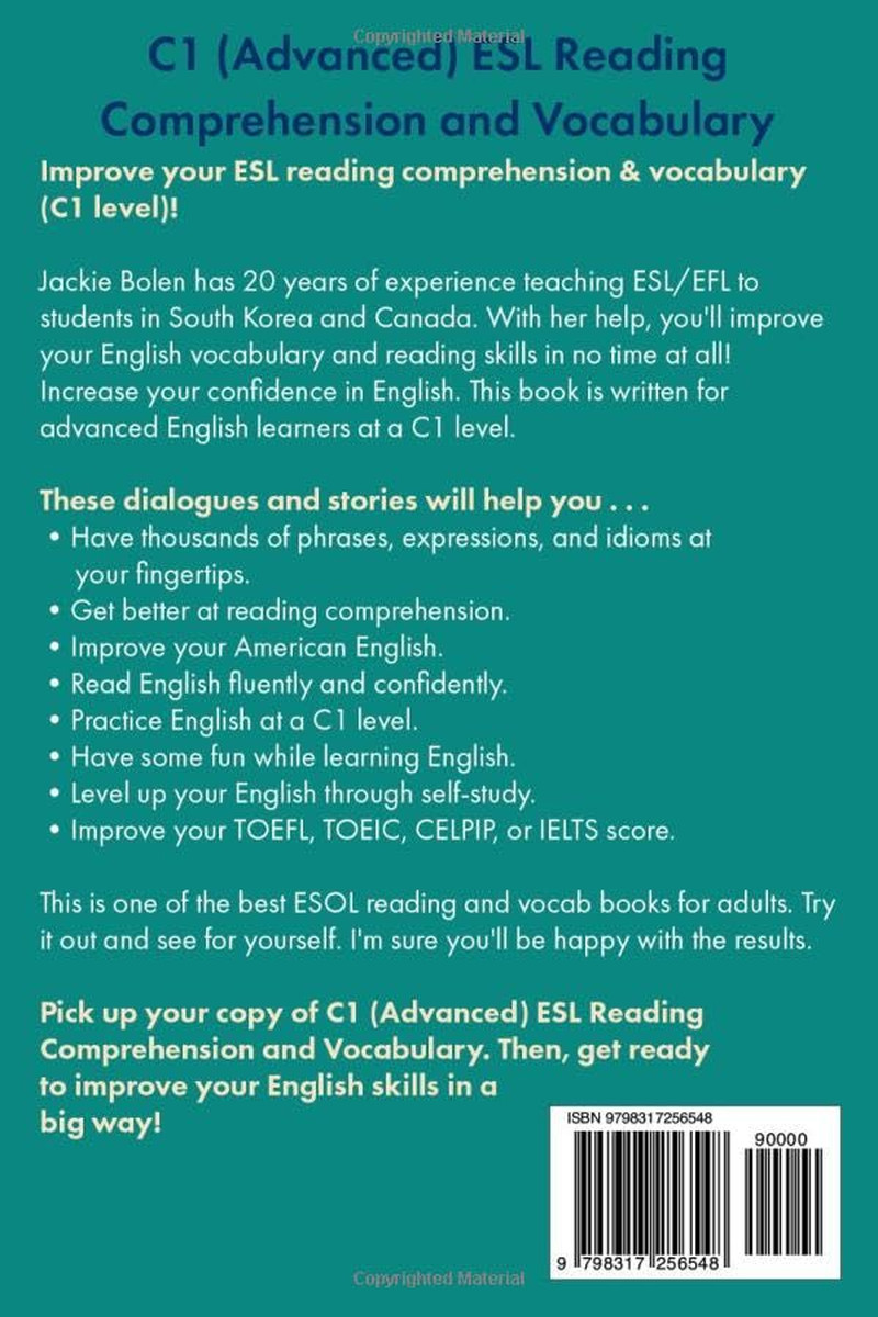C1 (Advanced) ESL Reading Comprehension and Vocabulary: English Self-Study with