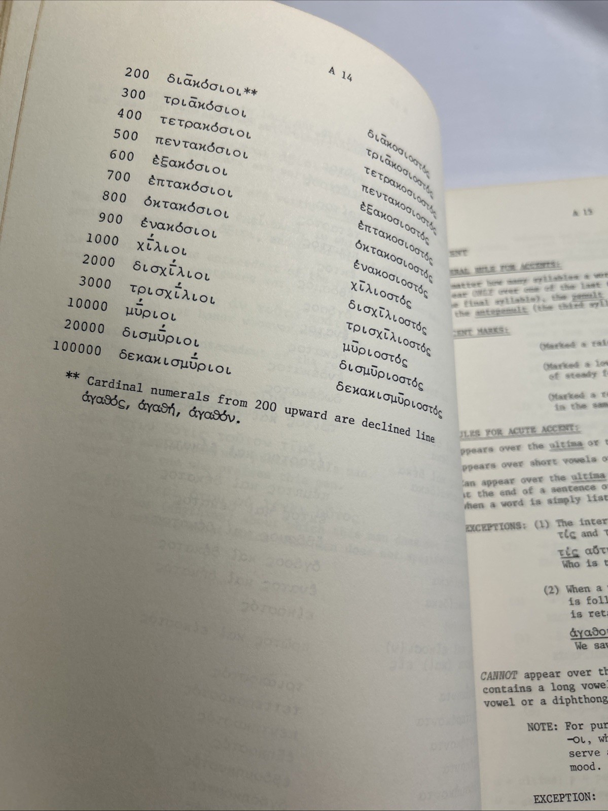Greek An Intensive Course Appendix Hansen/Quinn, Preliminary Edition Fordham