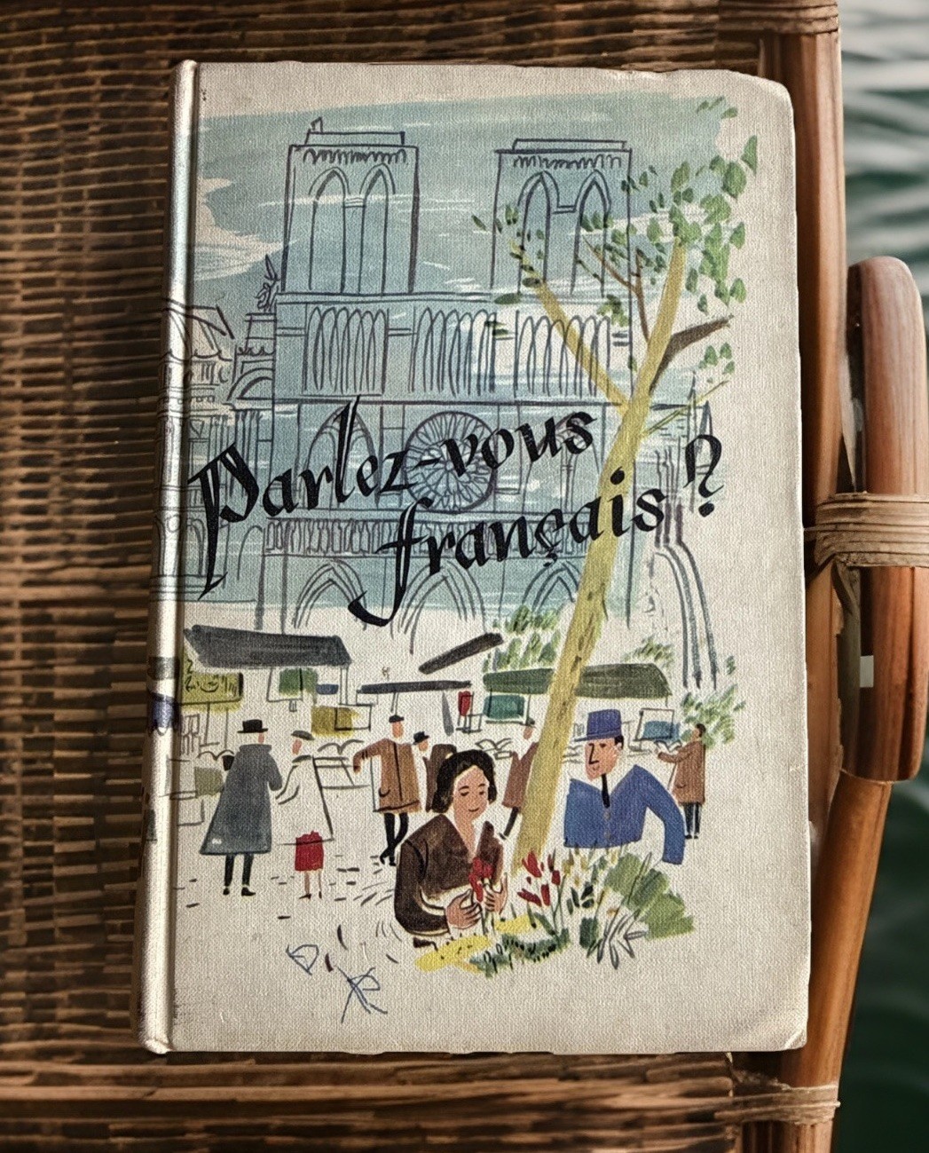 Vintage 1958 Parlez-Vous Francais Learn French Illustrator Theodore Huebener HC