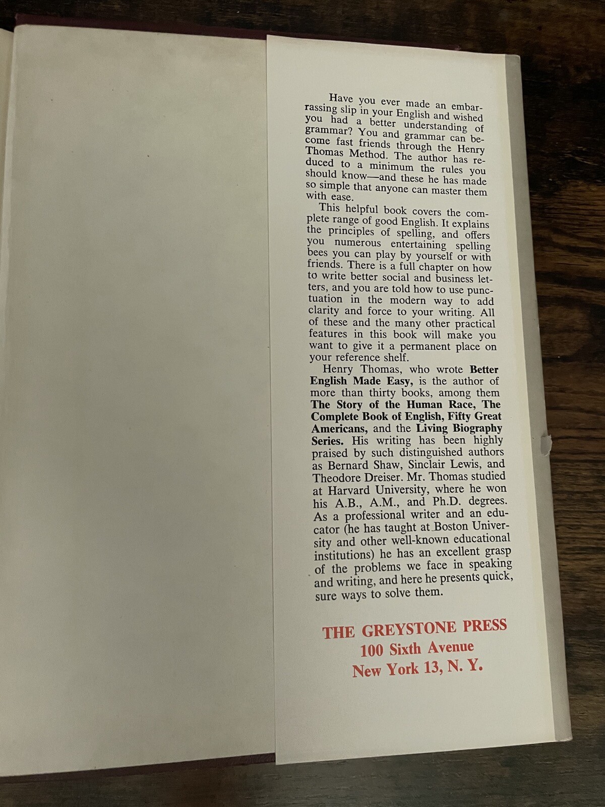 In 30 Days, Better English Made Easy [The Henry Thomas Method] 1954 hard cover