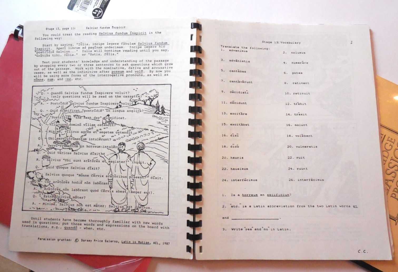 Cambridge Latin Course Unit 1 & 2 Treasure Box of Selected Handouts & Fabulae An