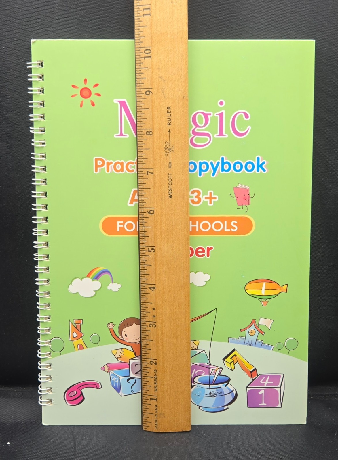 4pc Magic Grooved Practice Copybook, Reusable Grooved Writing Books, Handwriting