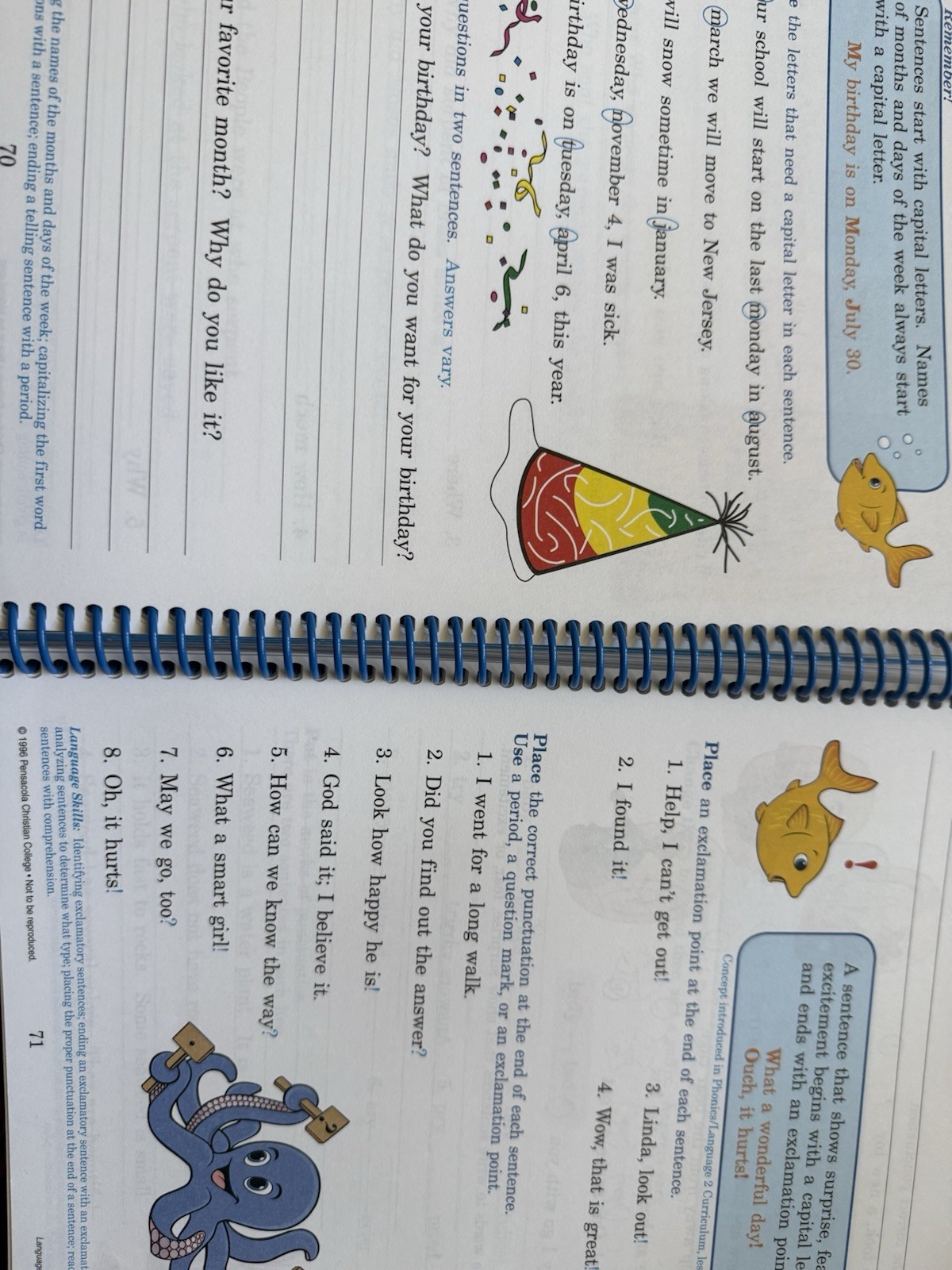 A Beka Book Seatwork Text Language 2 3 ed & Letters and Sounds test key grade 2