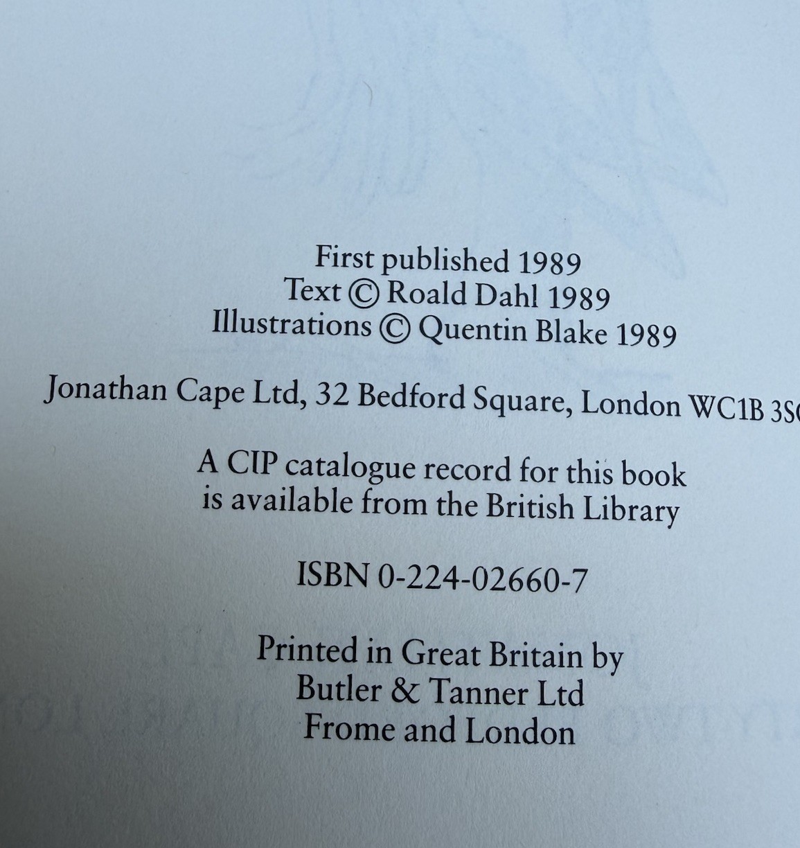 Rhyme Stew. First Edition 1st Print Quentin Blake Roald Dahl Matilda Bfg