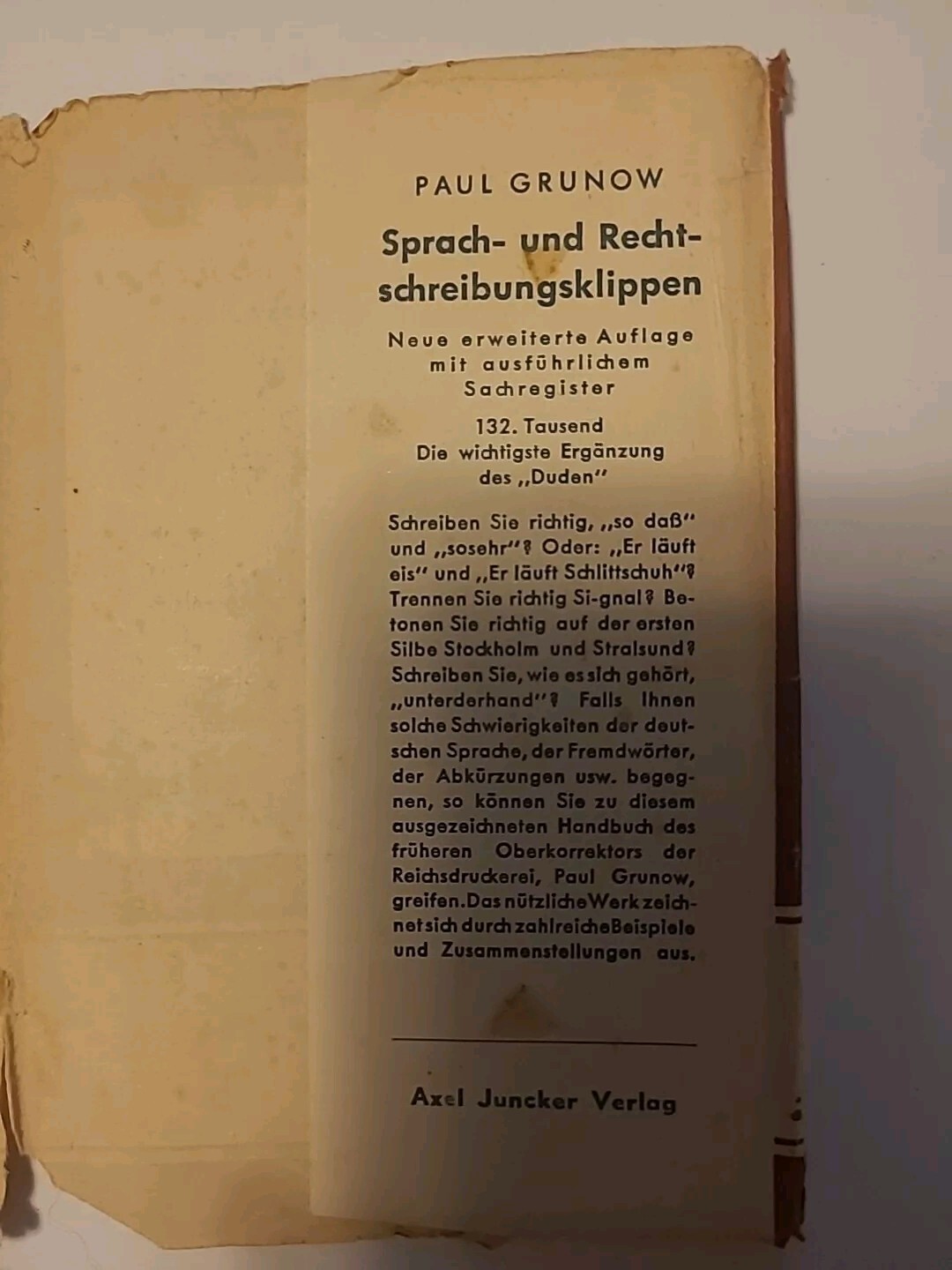 Vintage Portugiesisches Taschenworterbuch Deutsch-Portugiesisch 1952