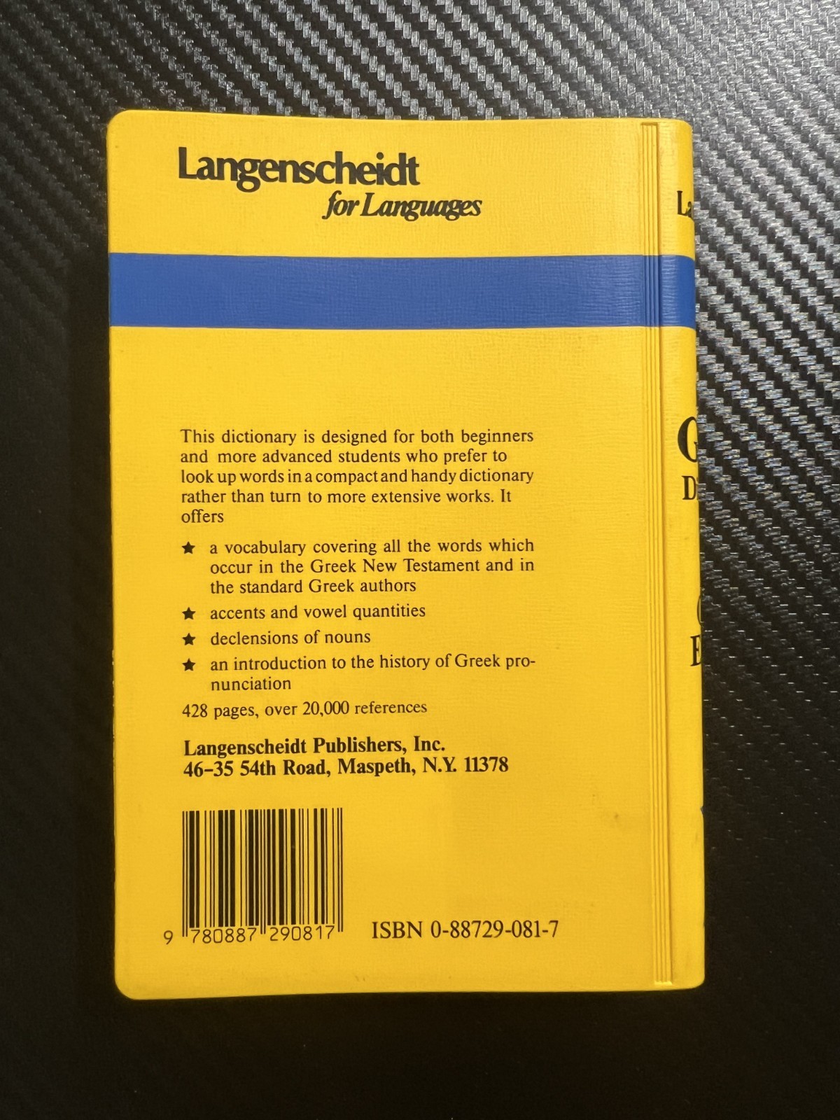 Langenscheidt’s Pocket Dictionary Classical Greek By Feyerabend
