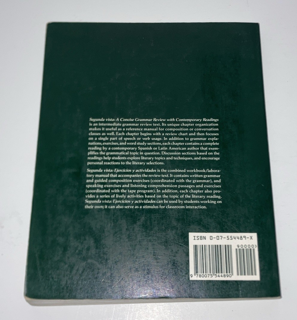 Segunda Vista: 2 Book Set: Grammar Review And Activity Workbook
