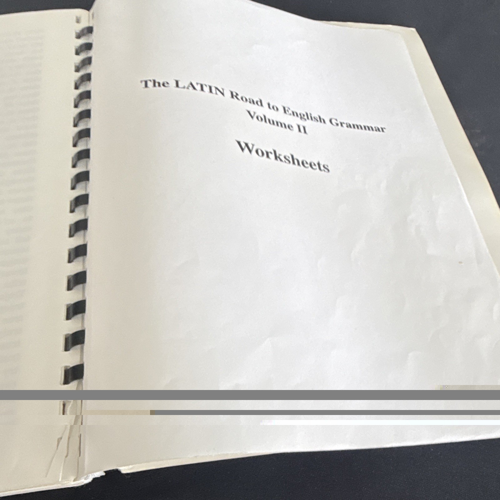 The Latin Road to English Grammar Vol 2 Worksheets Workbook Ring/Wire Bound