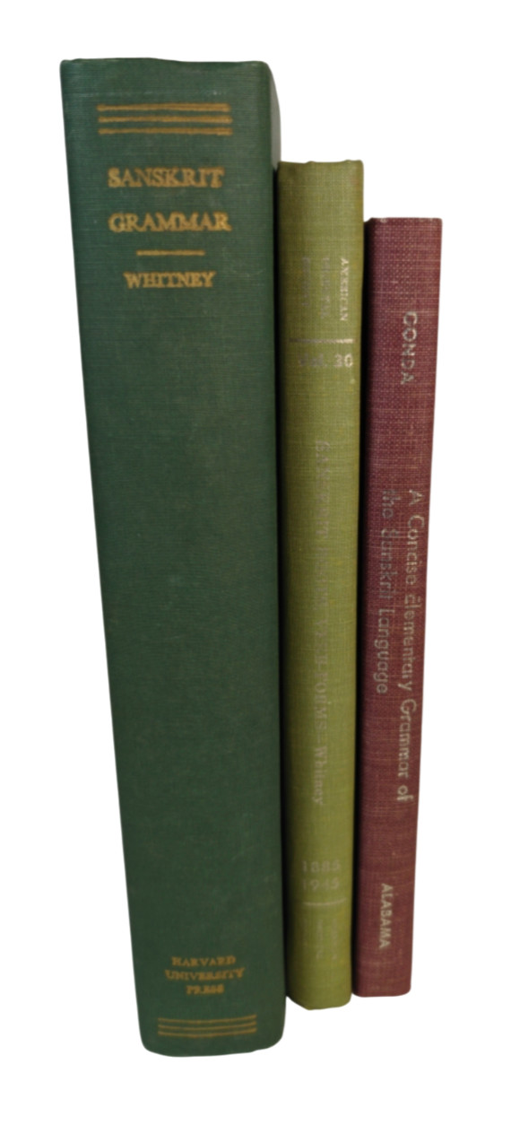 3 Vol SANSKRIT GRAMMAR Lot Whitney Gonda Harvard Alabama Vintage Language