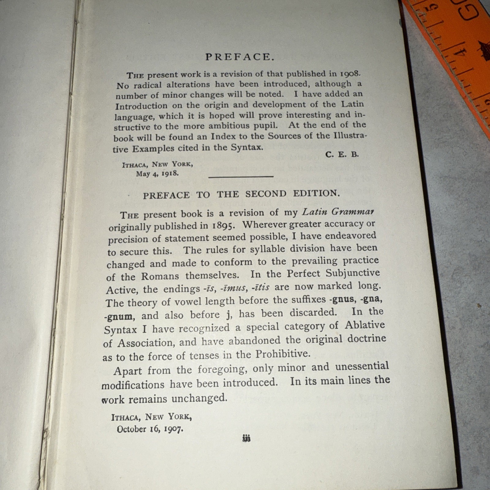NEW LATIN GRAMMAR: C E Bennett, Cornell University PRISTINE 1918 TEXT 1959 HC