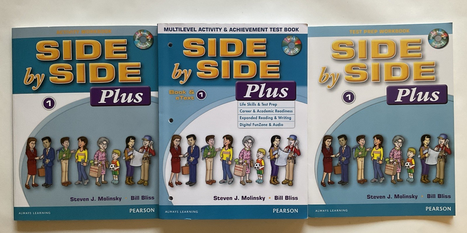 SET 3 Side by Side Plus 1 Activity Workbook + Test Book + CDs Bliss and Molinsky