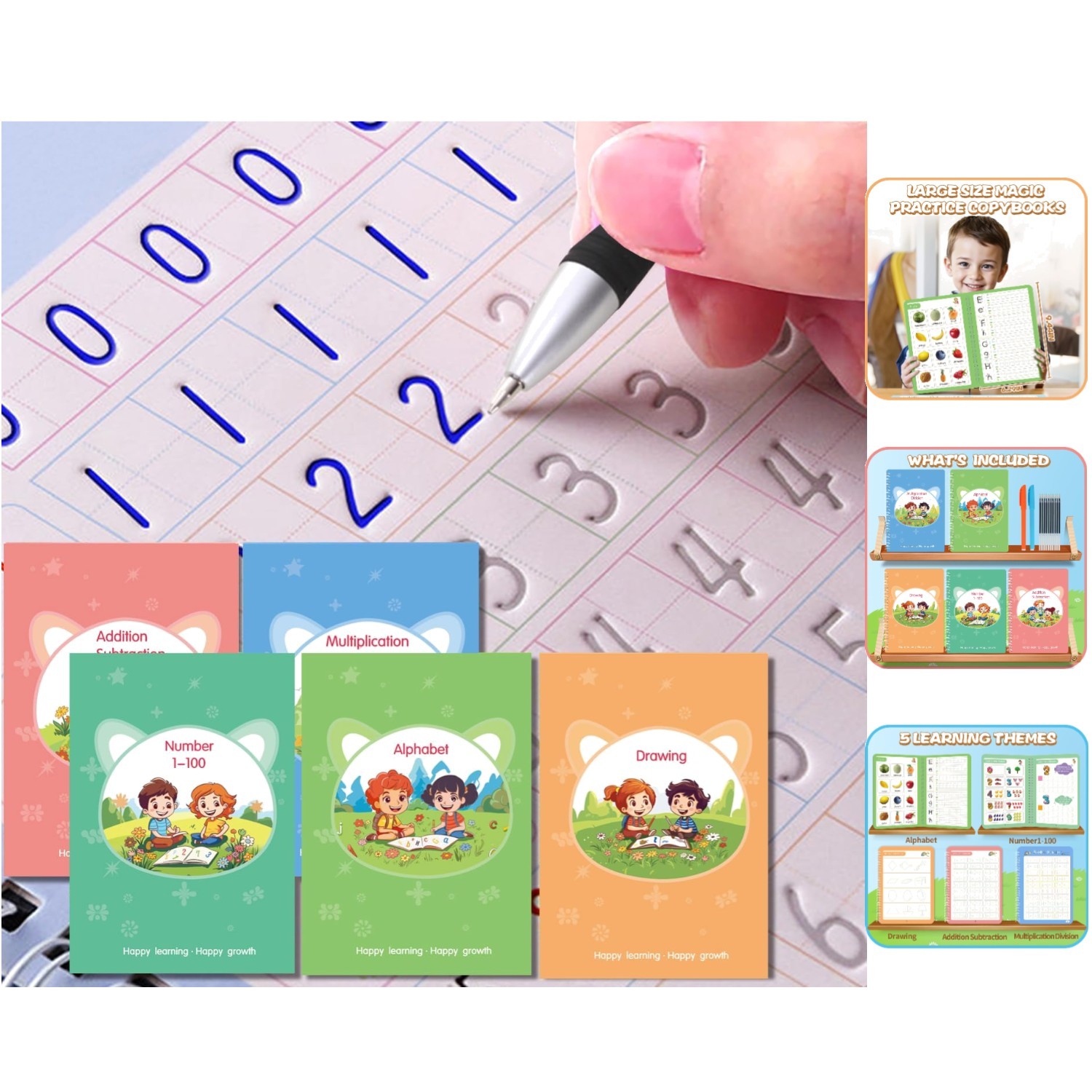 Multicolor Magic Practice Copybook for Calligraphy – Perfect Gift for Ages 3-8
