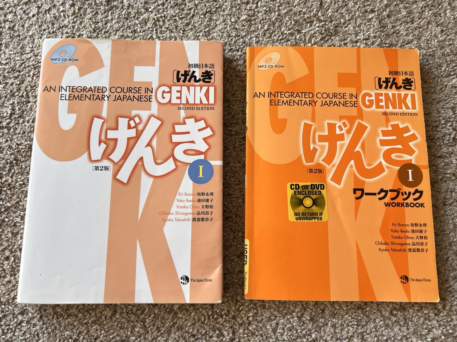 Genki 1: An integrated Course JAPANESE Second Edition Work Book SET + CD ROM