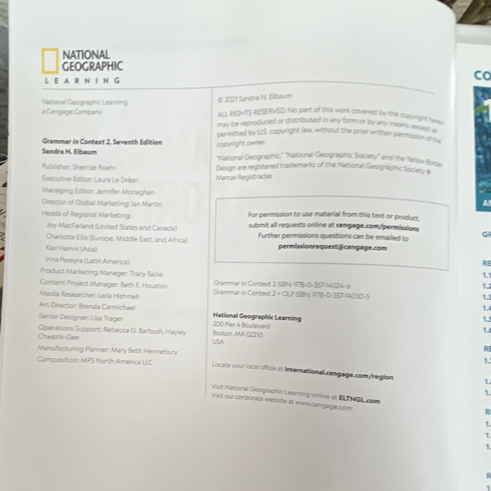 National Geographic Learning Grammar in Context 2, 7th Ed Student Book